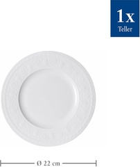 VB Cellini Đĩa Salad 22cm màu trắng phong cách Phục hưng Villeroy& Boch nhập khẩu tại Đức  1046002640