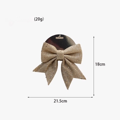 XMAS Nơ trang trí màu vàng sâm panh sz nhỏ 18cm 6703S