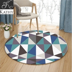 CARPET Thảm trải sàn tròn tam giác xanh 120cm 7050S