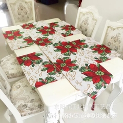 XMAS Table runner hoa trạng nguyên 33x180cm 7065B