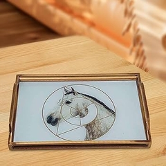 HERMES Khay hình chữ nhật hình ngựa kích thước 38x25.5x3cm 6578