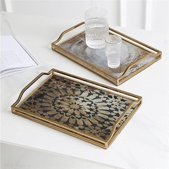 ATLANTIC Khay hình chữ nhật hoạ tiết cổ điển kích thước 38x25.5x3cm 6577