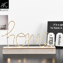 HOME Đèn trang trí để bàn đế gỗ 6525