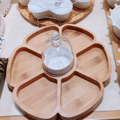 BAMBOO Khay gỗ tròn 5 ô 6517