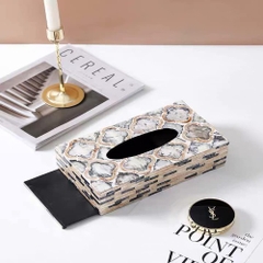 PEARL Hộp đựng giấy họa tiết vàng đen 6425
