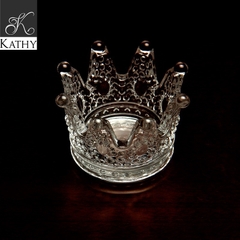 CROWN Gía nến thủy tinh vương miện 6436