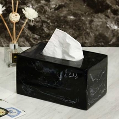 MARBLE Hộp giấy chữ nhật vân đá đen 6433