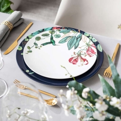 VB Avarua Đĩa bánh xanh 33cm họa tiết vẽ tay mạ vàng sang trọng Villeroy&Boch nhập khẩu tại Đức 1046552200