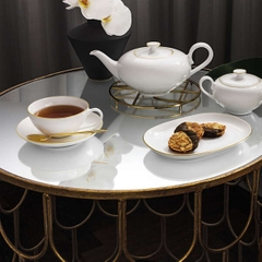 VB Anmut Gold Ấm trà sứ xương cao cấp viền vàng Villeroy & Boch nhập khẩu tại Đức 1046530460
