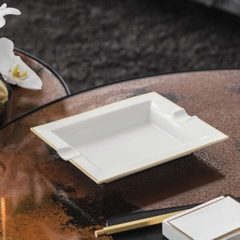VB Anmut Gold Gạt tàn màu trắng sứ xương cao cấp mạ viền vàng Villeroy&Boch nhập khẩu từ Đức 1046534090