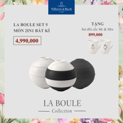 [SET QUÀ TẶNG] VB ICONIC LA BOULE Bộ Bàn Ăn 5 Món Sứ 2 in 1 -Red Dot Design Award Chính Hãng Nhập Khẩu Đức