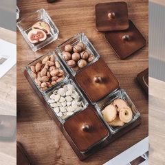 MINIMALISM Bộ 6 hũ hình vuông đựng mứt bánh kẹo hạt snack phòng khách 6758M