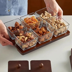 MINIMALISM Bộ 6 hũ hình vuông đựng mứt bánh kẹo hạt snack phòng khách 6758M