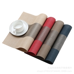 STRIPE Khăn lót bàn ăn màu be sọc ghi cỡ 30*45 nhựa PVC cao cấp 2286BG