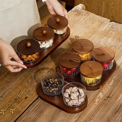 MINIMALISM Bộ 6 hũ hình tròn đựng bánh kẹo mứt hạt snack phòng khách 6758T