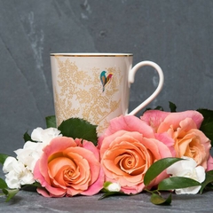 PM Sara Miller Chelsea Cốc cao màu xám nhạt 344ml mạ vàng 22ct thương hiệu Portmerion Anh Quốc SMCY78914-XG