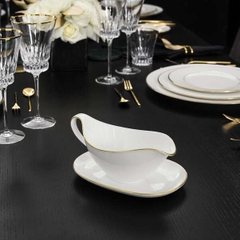 VB Anmut Gold Thuyền rót nước sốt màu trắng sứ xương cao cấp mạ viền vàng Villeroy&Boch nhập khẩu từ Đức 1046533407