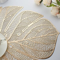 SPECIAL Tấm lót bàn ăn hình chiếc lá kích thước 35x45cm màu vàng 7247V