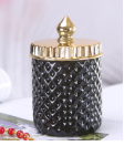 LINDY Hũ đưng màu đen nắp vàng 6853
