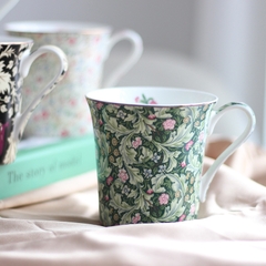 WILLIAM Cốc cao loe hoa xanh cốm gốm sứ cao cấp  5301XC