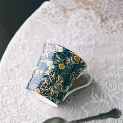 WILLIAM Cốc cao loe hoa xanh đậm gốm sứ cao cấp 5301XD