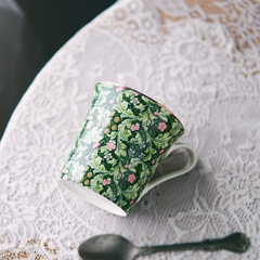 WILLIAM Cốc cao loe hoa xanh cốm gốm sứ cao cấp  5301XC