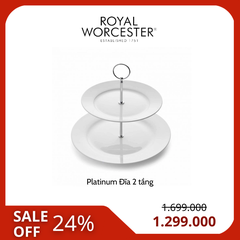 [SALE] PM ROYAL WORCESTER SERENDIPITY Platinum Đĩa 2 tầng  SDP5589-XB