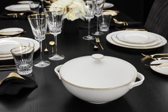 VB Anmut Gold Đĩa salad màu trắng sứ xương cao cấp viền vàng Villeroy & Boch nhập khẩu từ Đức 22.5cm 1046532650