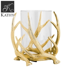 HOLLY Giá nến Hurricane gold with antler big 1WL0052