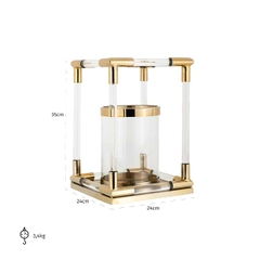 BARTON Giá nến Hurricane gold small 1WL0057