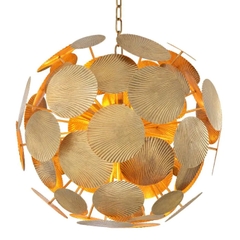 EICHHOLTZ Đèn chùm Chandelier Duvall L vintage brass finish