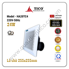 Thông gió hút ngang TICO Luxury HA20TC4 - Lỗ chờ 255x255mm