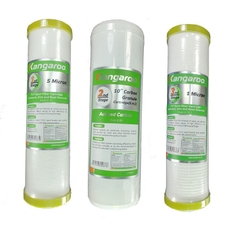Bộ 3 Lõi Lọc Nước 123 Kangaroo Chính Hãng - Ngăn Chặn Bẩn, Rỉ Sét, Hấp Thụ Mùi Vị, Chất Hữu Cơ Cho Nước Sạch Hơn