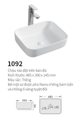 LAVABO BÀN ĐÁ SAFEVN:SF 1092