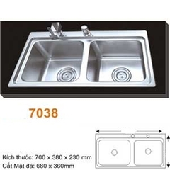 Chậu rửa bát inox 304 AMTS 7038 (700x38cm)