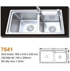 Chậu rửa bát inox 304 AMTS 7641 (76x41cm)
