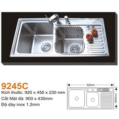 Chậu rửa bát inox 304 AMTS-9245C (92x45cm)