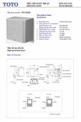 Máy sấy tay cảm ứng ToTo TYC322M