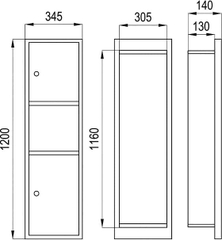 Hộp đựng giấy âm tường kèm thùng đựng rác inox  interhasa-HSD-E90512