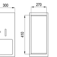 Hộp đựng giấy âm tường inox sus 304 INTERHASA-HSD-E90540