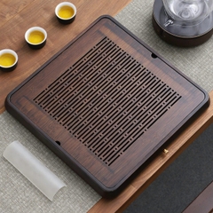 Khay trà tre vuông có đỡ nước