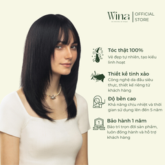 Tóc Giả Nguyên Đầu Layer Bằng Tóc Thật Mái Thưa 50cm