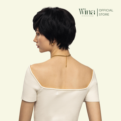Tóc Giả Nguyên Đầu Tém Bằng Tóc Thật Nâu Đen | Wina Wigs