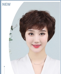 Tóc Giả Nữ Nguyên Đầu - Kiểu Tém Xoăn Trung Niên Siêu Da | Wina