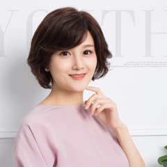 Tóc Giả Nữ Nguyên Đầu - Trung Niên Kiểu Tém Ngắn Xoăn Ngang Vai Mái Xéo | Wina