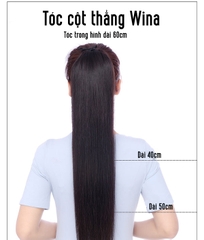 Tóc Giả Cột Tóc Thật Thẳng Dài 60cm TCT-01 80Gram