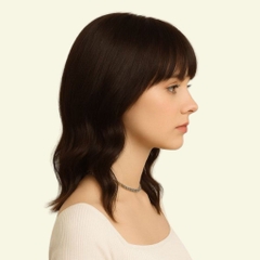 Tóc Giả Che Hói Đỉnh Đầu Nữ - Mái Thưa Xoăn Lọn Siêu Da 4D Dài 35cm | Wina