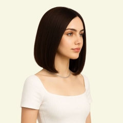 Tóc Giả Nữ Nguyên Đầu - Hai Mái Chải Ngôi 7/3 Siêu Da Đầu Dài 35cm | Wina