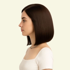 Tóc Giả Nữ Nguyên Đầu - Hai Mái Chải Ngôi 7/3 Siêu Da Đầu Dài 35cm | Wina