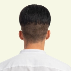 Tóc Giả Nam Che Phủ Đỉnh - Layer Mái Xéo Nâu Đen